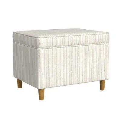 Homepop Kelemen 24" Wide Storage Ottoman In Beige