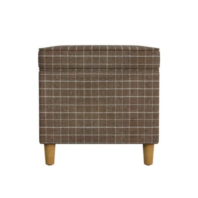 Homepop Kelemen 24" Wide Storage Ottoman In Brown