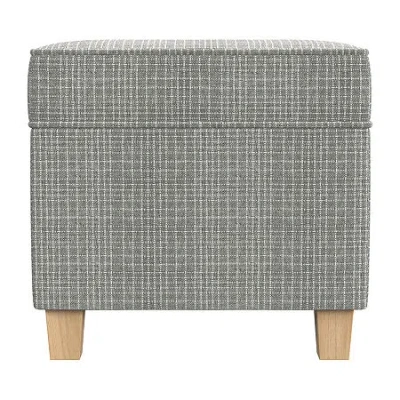 Homepop Kinfine  4 Legs Ottoman In Green