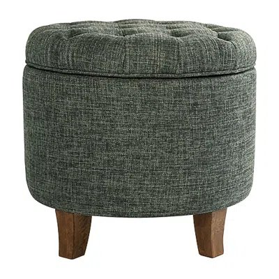 Homepop Kinfine  Storage Tufted Lift-top Ottoman In Green