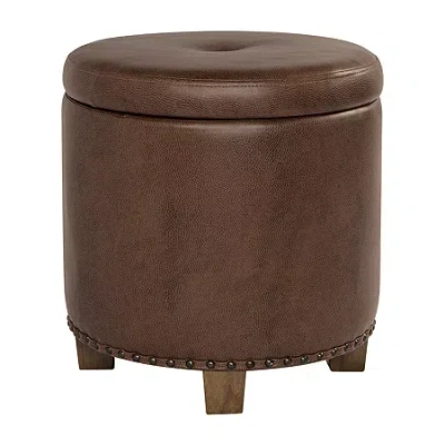 Homepop Ottoman In Burgundy