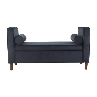 Homepop Rimo Storage Bench In Blue