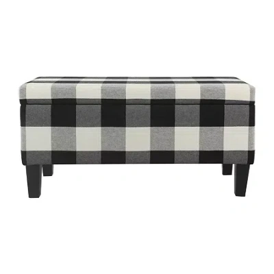 Homepop Storage Bench In Black