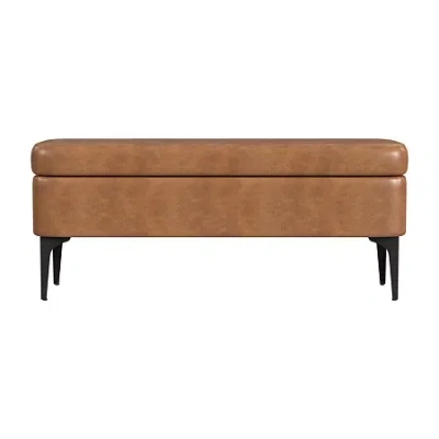Homepop Storage Bench In Brown