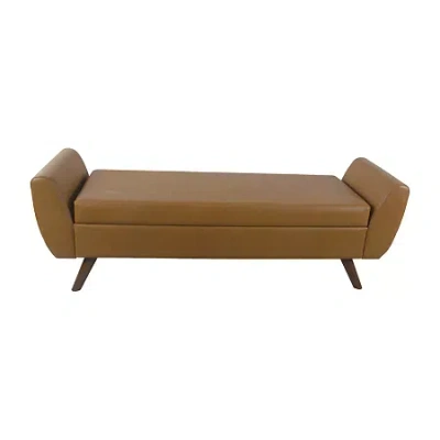 Homepop Storage Bench In Brown