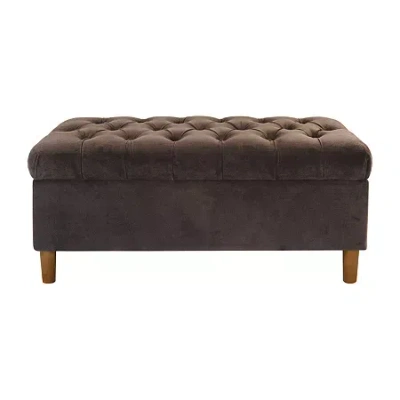 Homepop Storage Bench In Brown