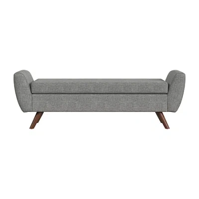 Homepop Storage Bench In Gray