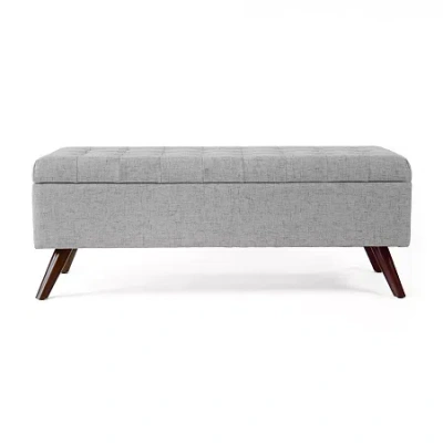 Homepop Storage Bench In Gray