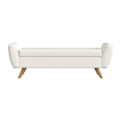 Homepop Storage Bench In White