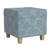 Homepop Storage Lift-top Upholstered Floral Ottoman In Blue