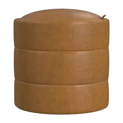 Homepop Storage Lift-top Upholstered Ottoman In Brown