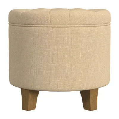 Homepop Storage Tufted Lift-top Ottoman In Sand
