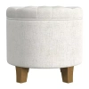 Homepop Storage Tufted Lift-top Ottoman In White