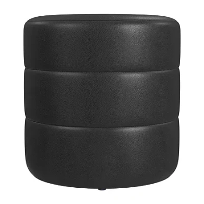 Homepop Upholstered Ottoman In Black