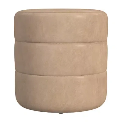 Homepop Upholstered Ottoman In Neutral