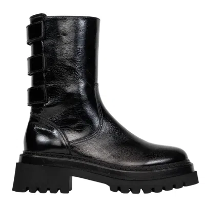 Homers Golva Leather Flat Ankle Boots In Superluxe Black