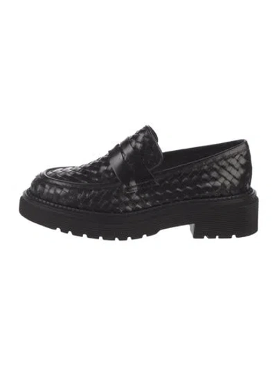 Pre-owned Homers Leather Loafers In Black