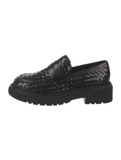 Pre-owned Homers Leather Loafers In Black