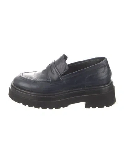 Pre-owned Homers Leather Loafers In Blue