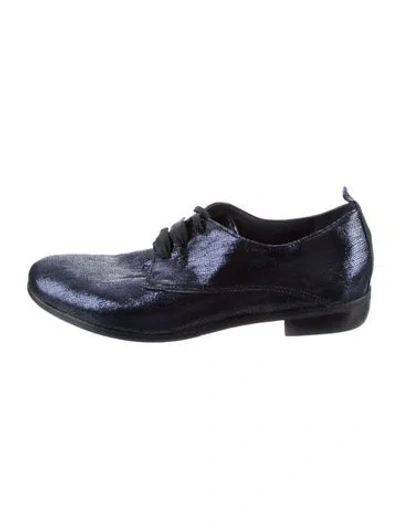 Pre-owned Homers Leather Oxfords In Blue