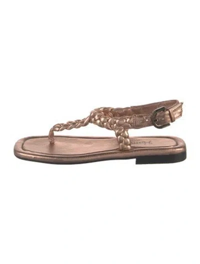 Pre-owned Homers Leather Sandals In Pink