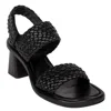 Homers Pina Heeled Sandal In Trenza Black In Black