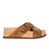 Homers Platform Sandals In Crosta Tabacco In Multi