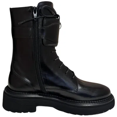 Homers Siena Leather Lace Up Boot In Black
