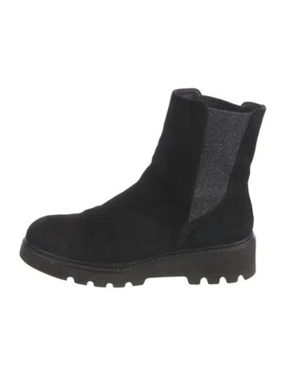 Pre-owned Homers Suede Chelsea Boots In Black