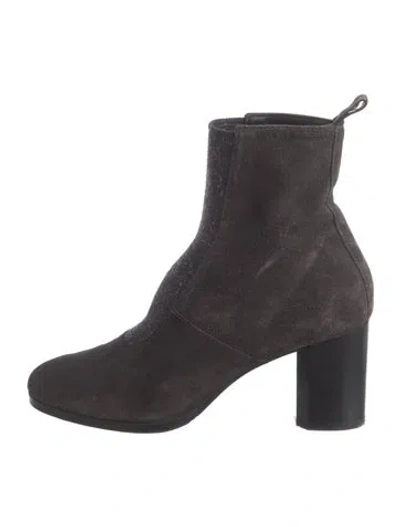 Pre-owned Homers Suede Tweed Pattern Chelsea Boots In Black