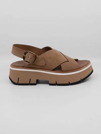 Homers Women's Duyba Reverse Farro Platform Sandals In Beige In Brown