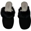 Homers Women's Fur Trim Slippers In Black