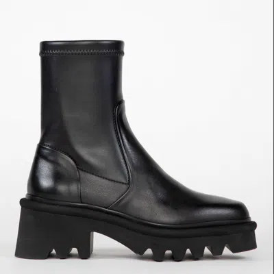 Homers Women's Lys Napa Luxe Heeled Ankle Lug Sole Boots In Black