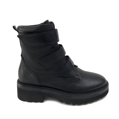 Homers Women's Siena Bufalino Combat Boot In Black