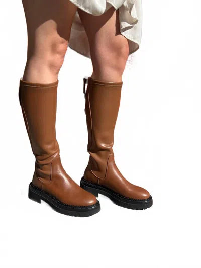 Homers Women's Siena Knee High Platform Boots In Crimea Sella In Brown