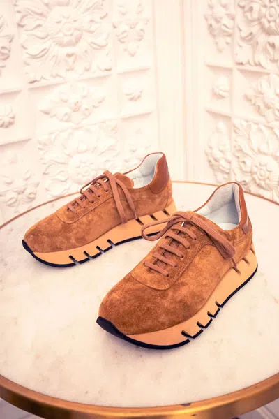Homers Women's Suede Sneakers In Crosta Recife In Animal Print