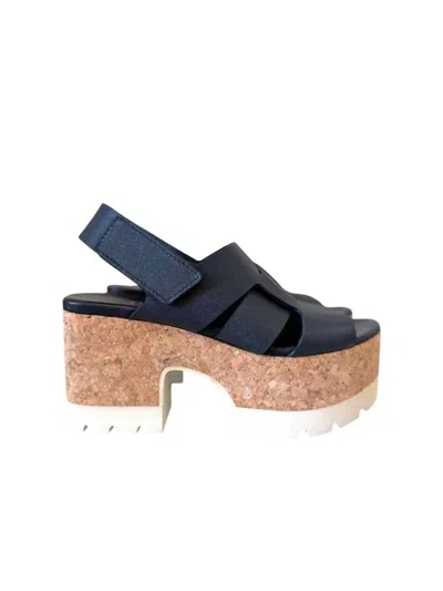 Homers Women's Venice Cork & Rubber Wedge Sandals In Navy In Blue