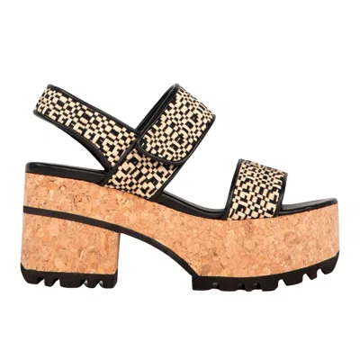 Homers Women's Venice Leather Platform Wedges In Ibiza Negro In Multi