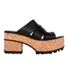 Homers Women's Venice Leather Platform Wedges In Volanto Nero In Multi