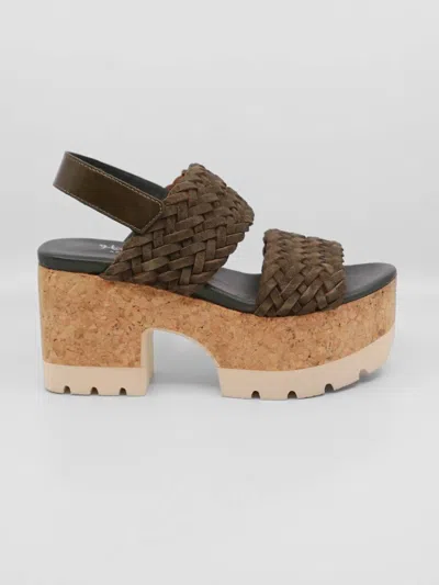 Homers Women's Venice Trenza Suede Sandal In Muschio In Green