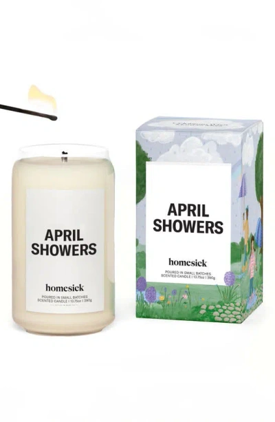Homesick April Showers Candle In White