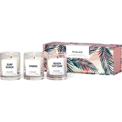 Homesick Beach Vacay Mini Candle Trio In White
