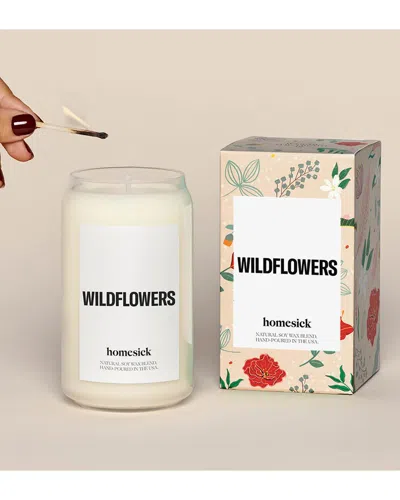 Homesick Wildflowers Scented Candle In White