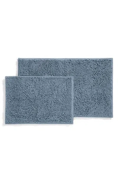 Homespun 2-pack Chenille Bath Mats In Blue