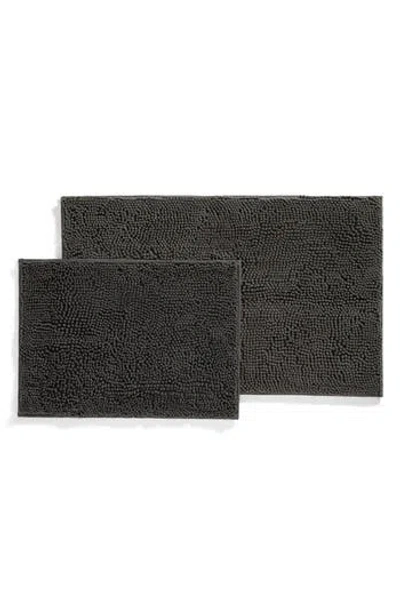 Homespun 2-pack Chenille Bath Mats In Black