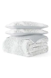Homespun 3-piece Distressed Print Quilt Set In Light Gray