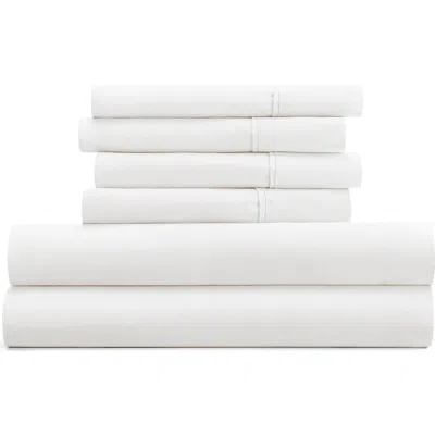 Homespun 6-piece Microfiber Solid Sheet Set In White