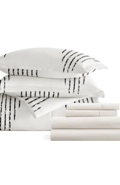 Homespun 7-piece Assorted Comforter Set In Diamond Stripe Gray