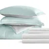 Homespun 7-piece Assorted Reversible Comforter Set In Aqua/light Gray