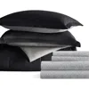 Homespun 7-piece Assorted Reversible Comforter Set In Black